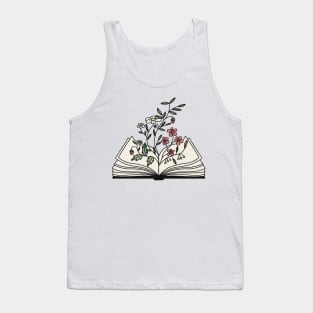 flowers growing from the book Tank Top